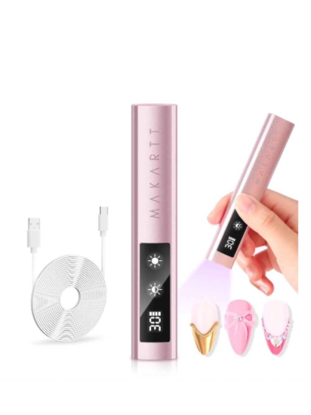 Markatt Pink Mini Handheld UV Nail Lamp